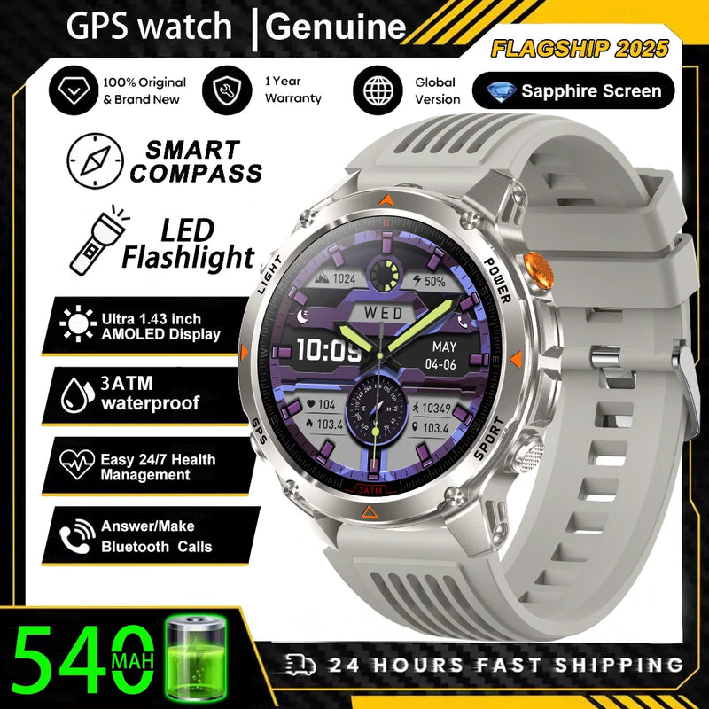 Military T-Rex 3 GPS Waterproof Smart Watch 1.46