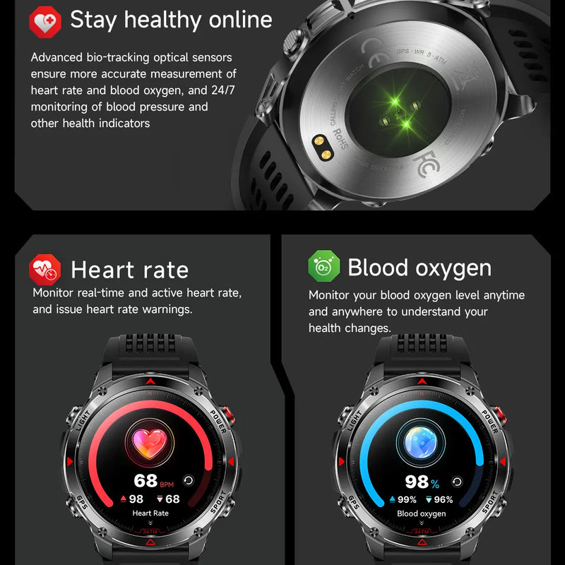 Military T-Rex 3 GPS Waterproof Smart Watch 1.46