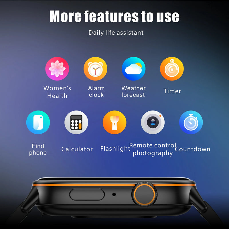 New Sports GPS tracker AMOLED Smartwatch Men Compass Military Outdoor Sports Bluetooth Call Watch 2.01 inch HD screen for Huawei