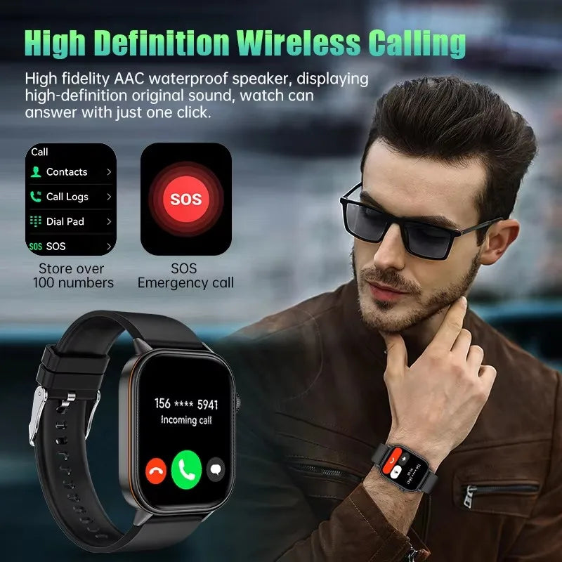 New Sports GPS tracker AMOLED Smartwatch Men Compass Military Outdoor Sports Bluetooth Call Watch 2.01 inch HD screen for Huawei