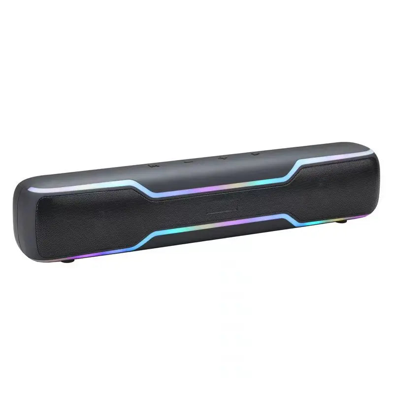 BT5.3 RGB Pro Game Computer Soundbar PC Speaker with Dynamic Lighting Audio-Light Sync Battery and USB Powered and Aux 3.5 Jack
