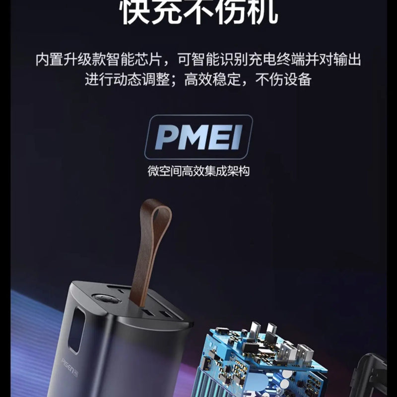 65W Power Bank 60000 MA Super Fast Charge 60000 Large Capacity Portable Lanyard with Light Notebook Camping