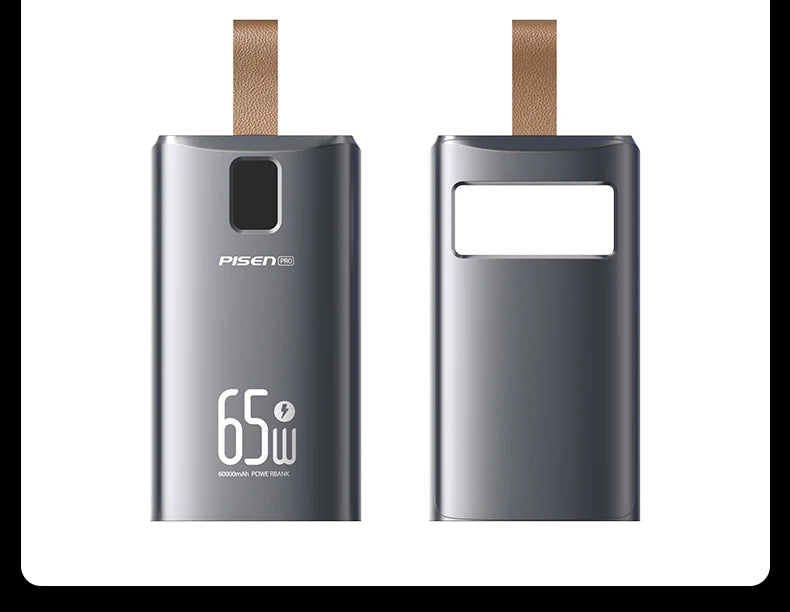 65W Power Bank 60000 MA Super Fast Charge 60000 Large Capacity Portable Lanyard with Light Notebook Camping