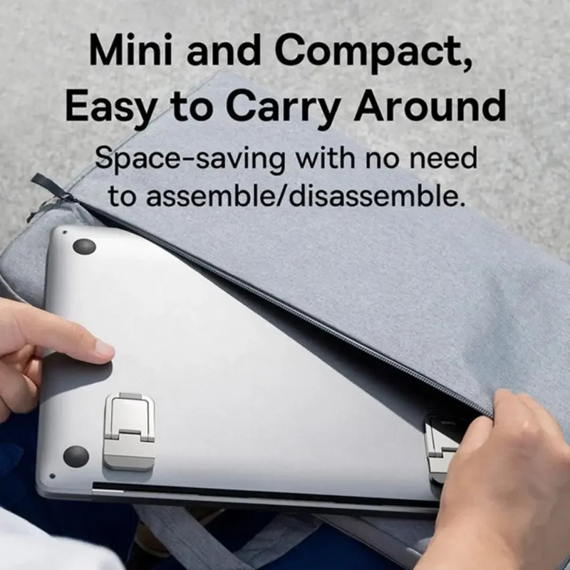 2pcs/Set Mini Portable Zinc Alloy Laptop Stand Adjustable Angles Foldable Invisible Laptop Cooling Riser for Macbook Notebook