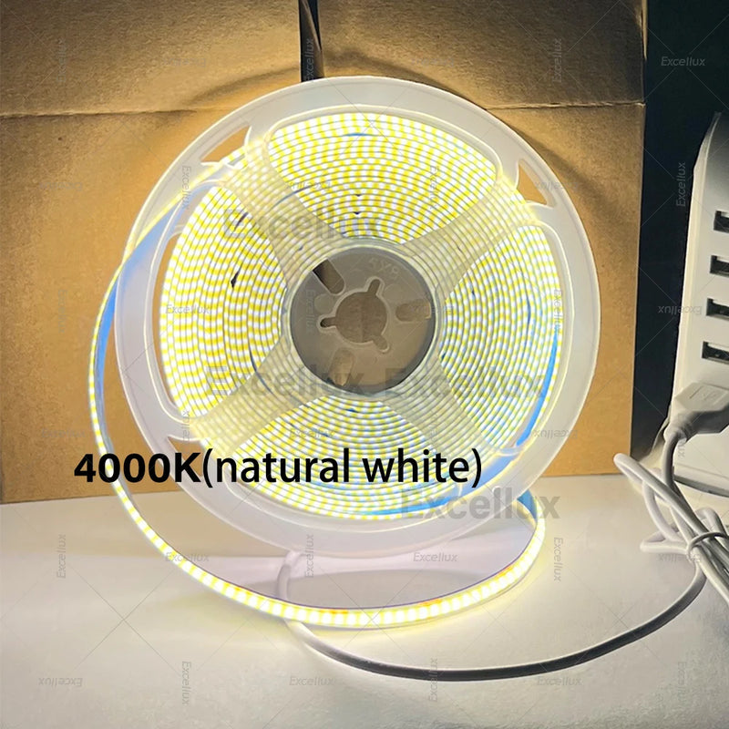 5V USB COB Led Strip Light Warm Natural White Cabinet Lamp Night Lighting Flexible Led Ribbon Strip TV Backlight Room Home Decor