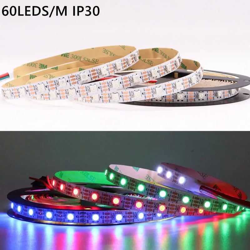 DC5V WS2812B Led Strip light 30/60/74/96/144leds/m Individually Addressable Smart 5050RGB WS2812 Pixels Led Light IP30/65/67